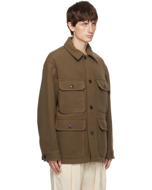 Lemaire Brown Tan Double-faced Jacket for men