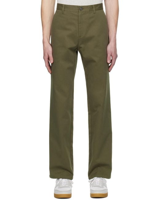 A.P.C. Green . Khaki Ville Trousers for men