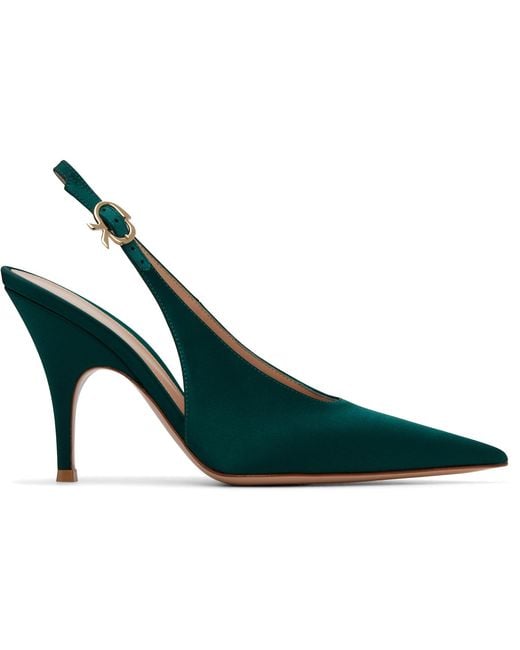 Gianvito Rossi Green Sofia Sling Heels