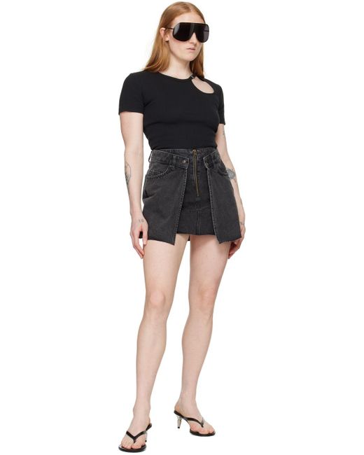 Ksubi Black Double Denim Miniskirt