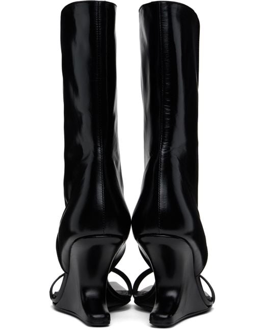 【Rick Owens】Hollywood Winged Cantilever 8 ヒールサンダル Black Hollywood Winged Cantilever 8 Heeled Sandals by Rick