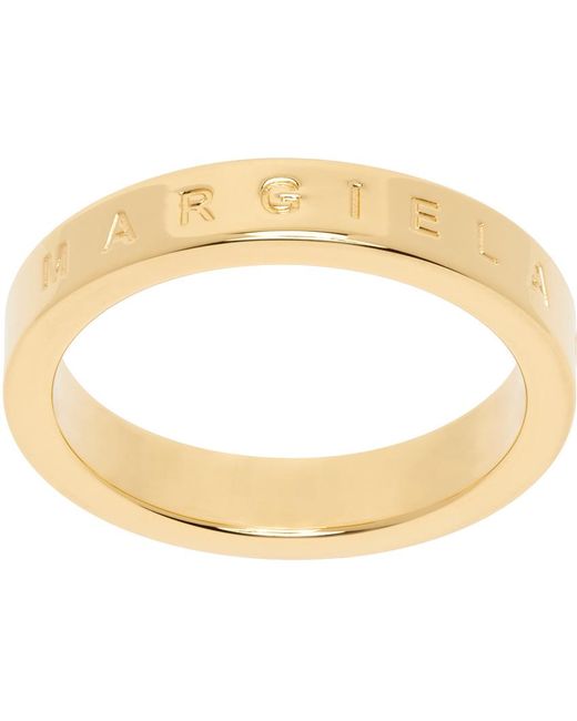 MM6 by Maison Martin Margiela Metallic Gold Minimal Logo Ring