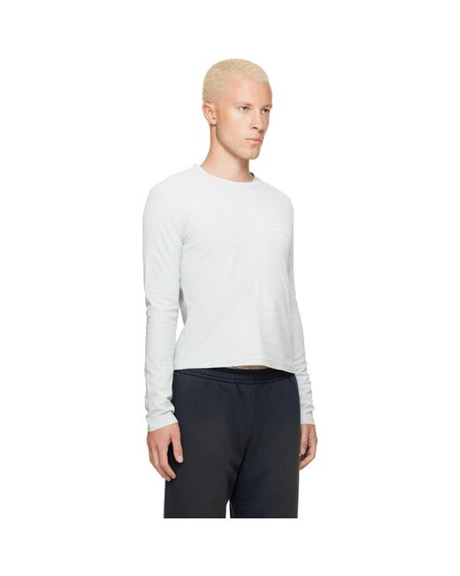Acne White Distressed Logo T-Shirt for men