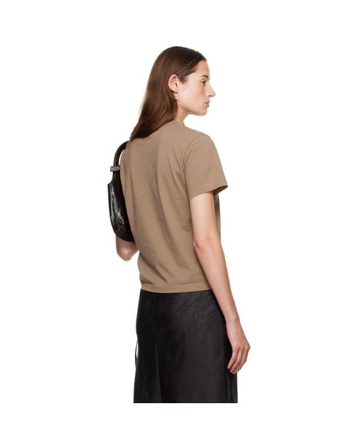 Courreges Black Tan Embroidered T-Shirt