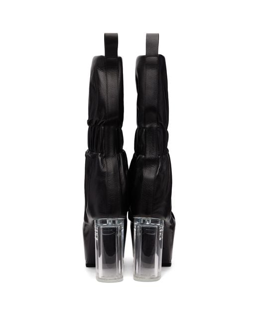 Rick Owens Black Temple Pull-On Cuffed Taquito Boots for men