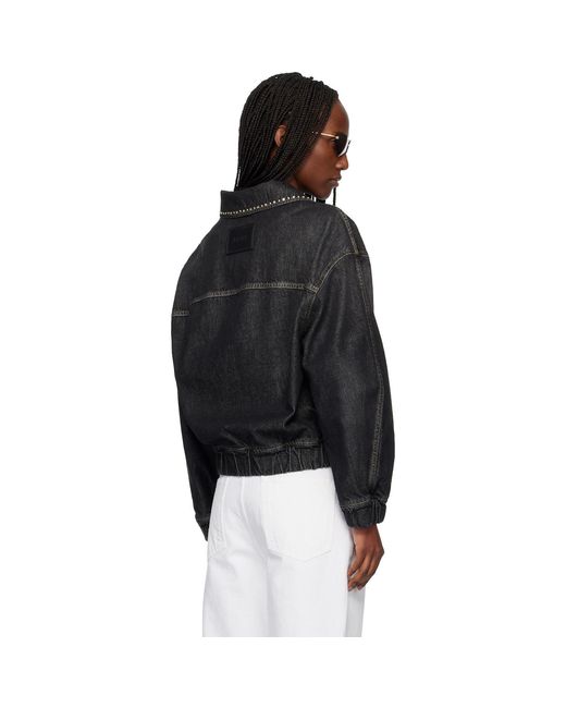 Versace Black Embellished Denim Jacket