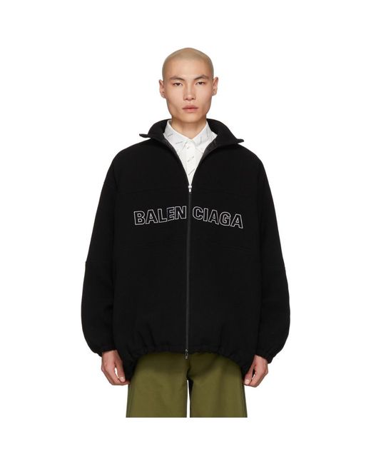 メンズ Balenciaga ブラック ウール トラックスーツ ジャケット