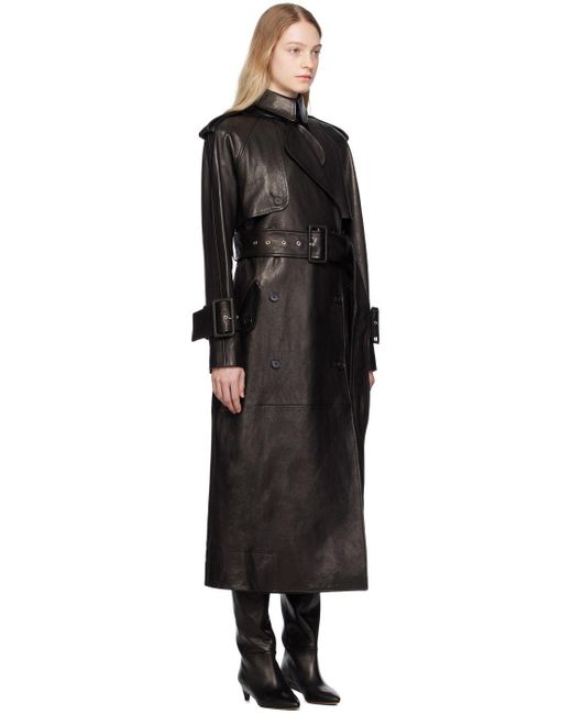Khaite Black 'the Rennie' Leather Trench Coat | Lyst