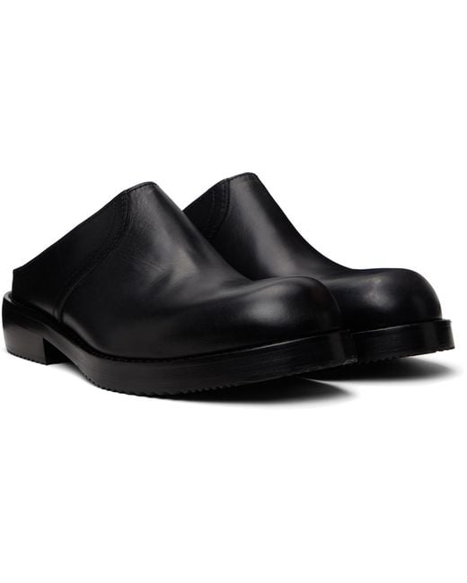 Dries Van Noten Black Leather Clog Loafers for men