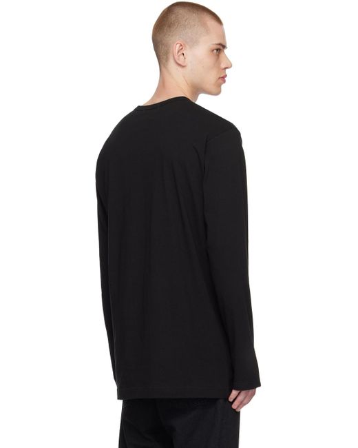 Yohji Yamamoto Black Printed Long Sleeve T-shirt for men