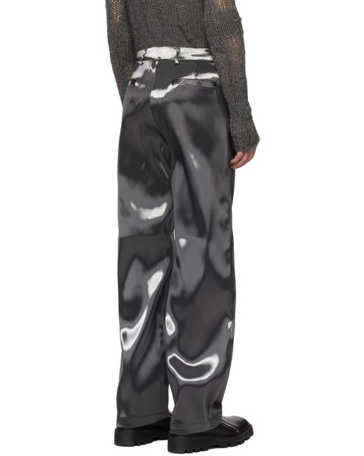 Pantalon gris en lamé à effet métallisé HELIOT EMIL pour homme en coloris Black