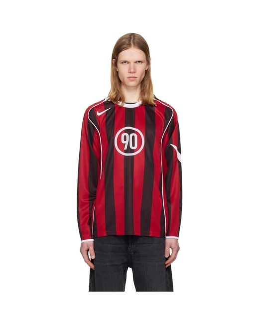Nike Red Total 90 Dri-fit Long-sleeve Football Jersey for men