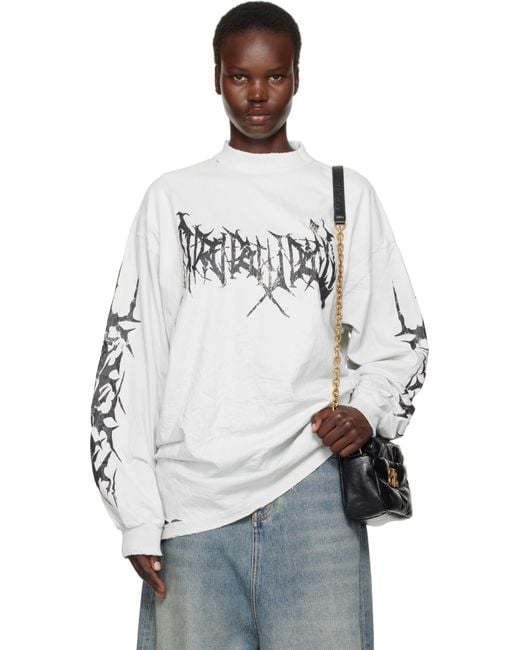 【BALENCIAGA】Dirty White☆COLLEGE クルース トレーナー BALENCIAGA】Dirty White☆COLLEGE クルース トレーナー