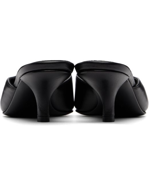 Totême  Black Sharp Nappa Mule Heels