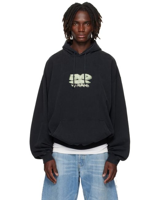 Vetements Men's Black 'Dvd' Oversized Hoodie