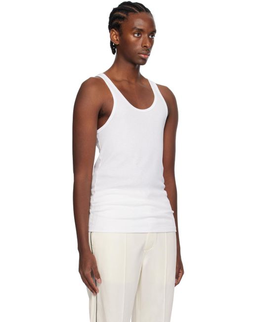 Tom Ford Multicolor White Ribbed Tank Top for men