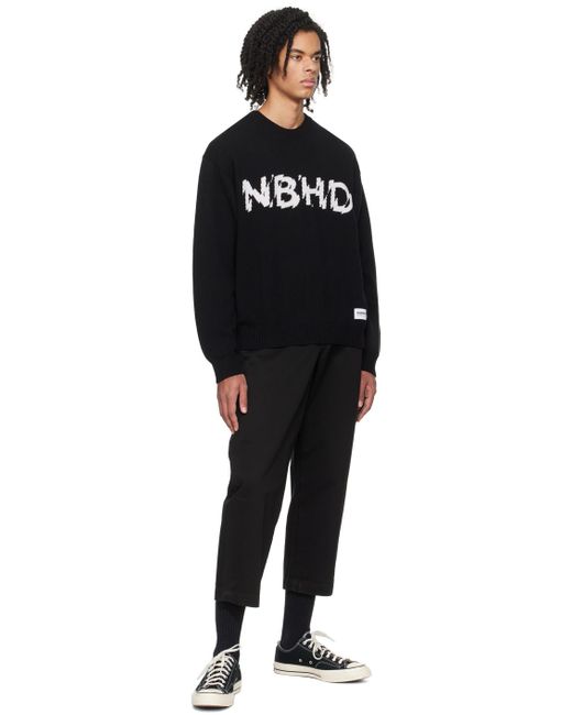 Neighborhood Black Intarsia Sweater for men