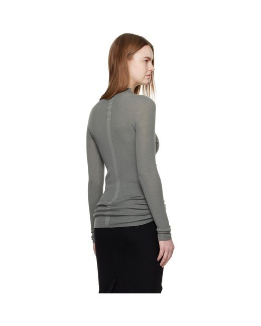 Rick Owens Black Temple Ls Turtle Sweater