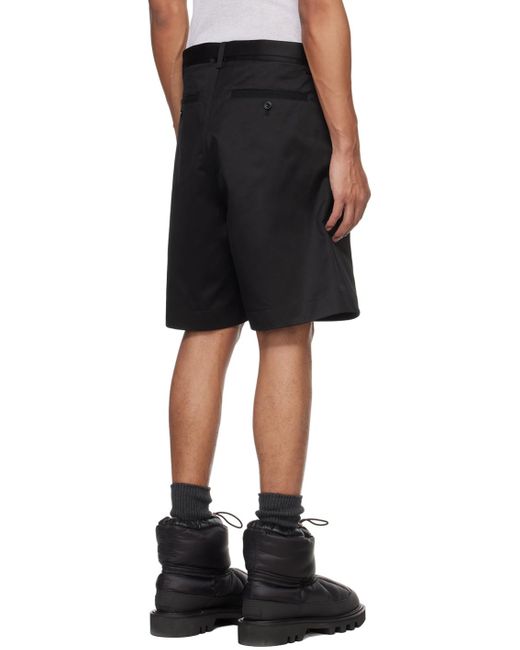 Sacai Black Belted Shorts for men