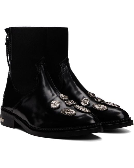 Toga Black Polido Ankle Boots