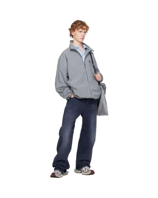 Balenciaga Blue Curved Knee Jeans for men