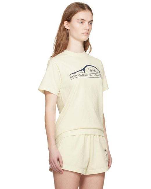 Sporty & Rich Natural Off- S&R Racket T-Shirt