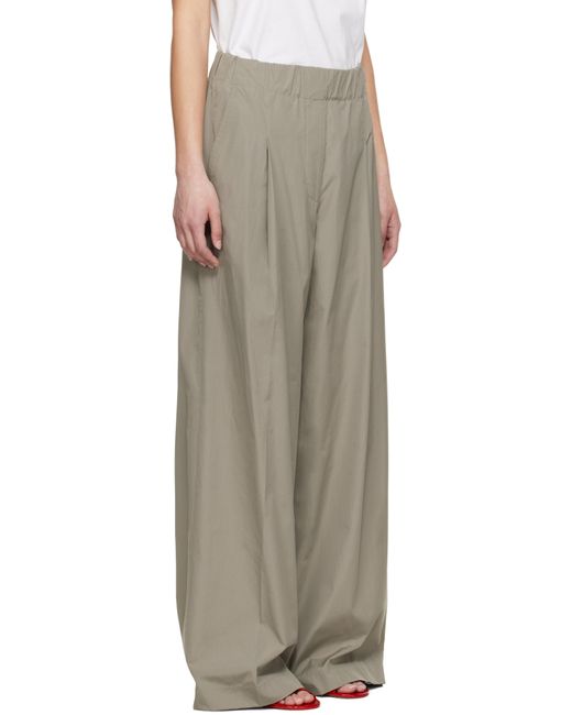 Dries Van Noten Brown Wide Pleated Trousers