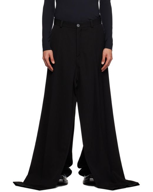 Balenciaga Black Double Front Trousers for men
