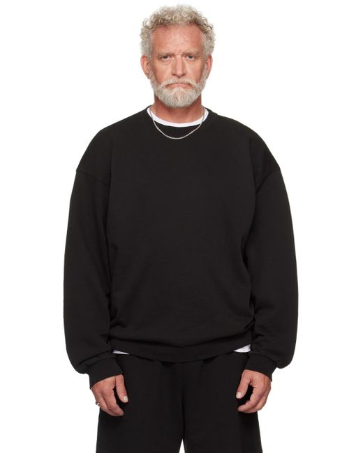 Skims Black Terry Relaxed Crewneck Sweatshirt for men