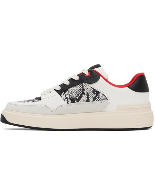 Balmain Black B-court Flip Snake-effect Sneakers for men