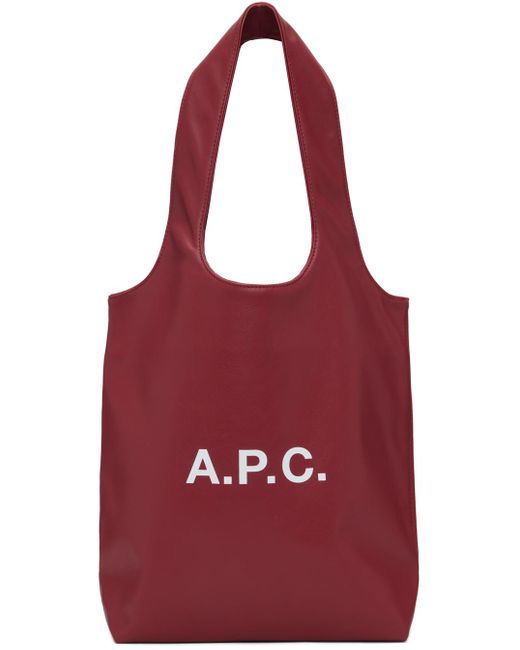 A.P.C. Red . Burgundy Ninon Small Tote for men