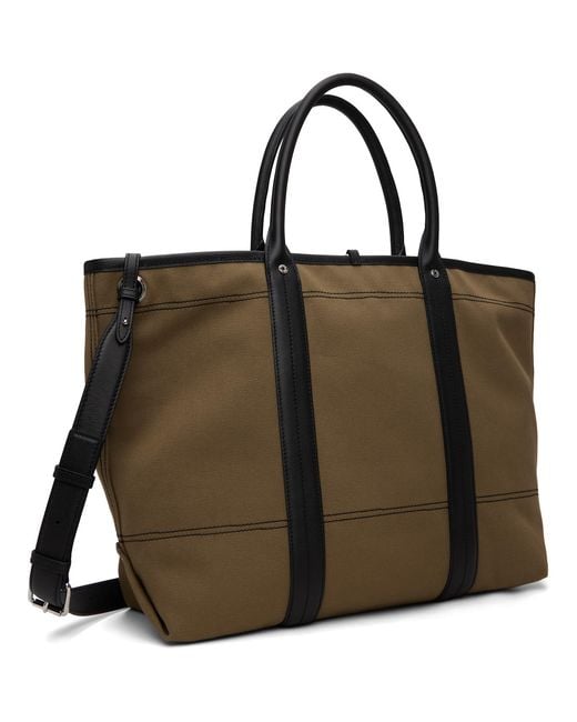 KENZO Black Khaki Paris Utility' Large Reversible Tote for men