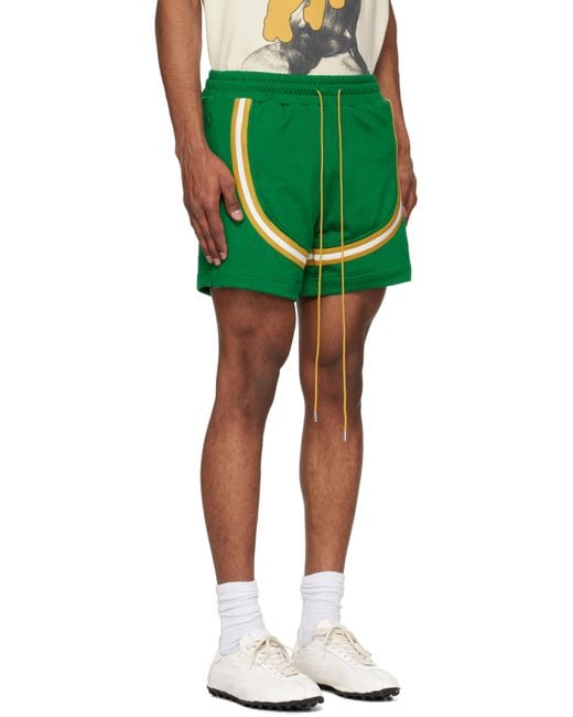 Rhude Green Crest Veille Track Shorts for men