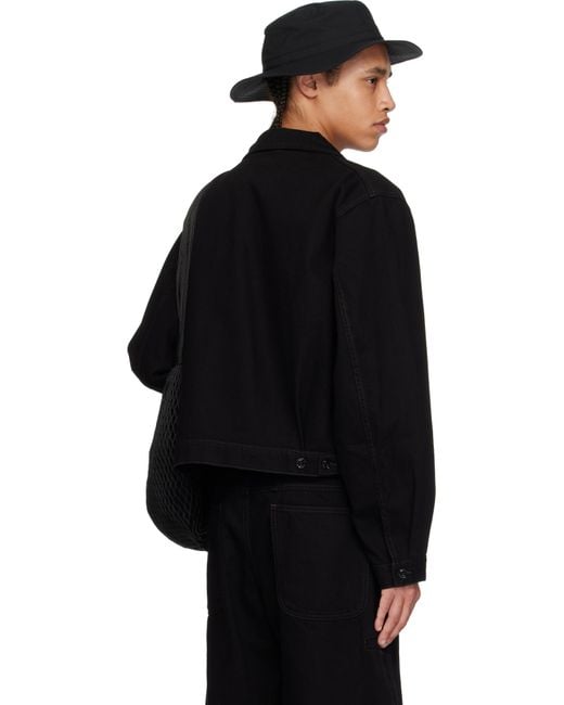 メンズ Lemaire ブラック デニム トラッカージャケット Black