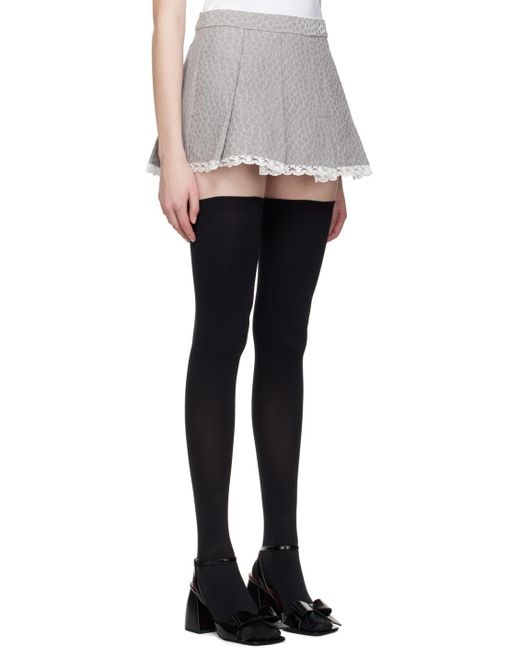 ShuShu/Tong Black Gray Pleated Miniskirt