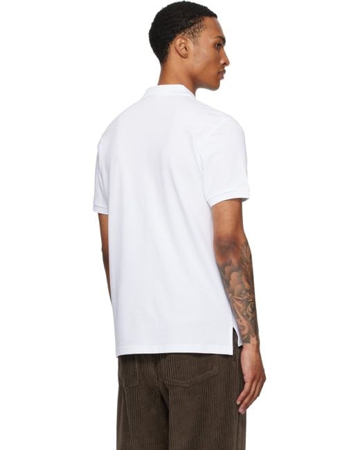 メンズ Moschino ホワイト Tape ポロシャツ White
