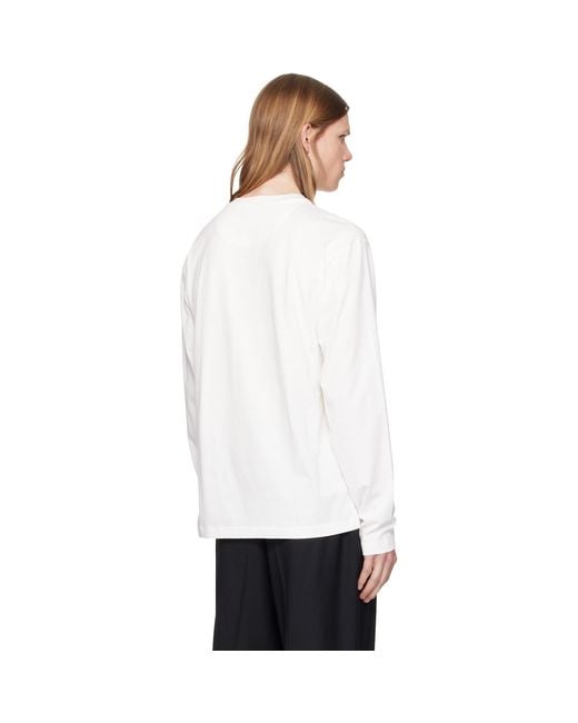 Jil Sander White Three-Pack Long-Sleeved T-Shirts for men