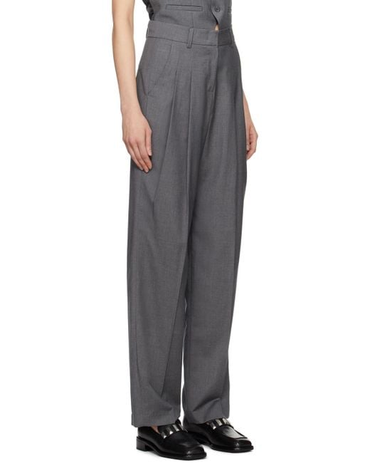Frankie Shop Black Gray Gelso Trousers