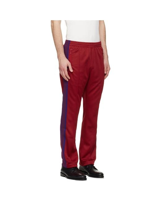 Needles Red Narrow Track Pants for men