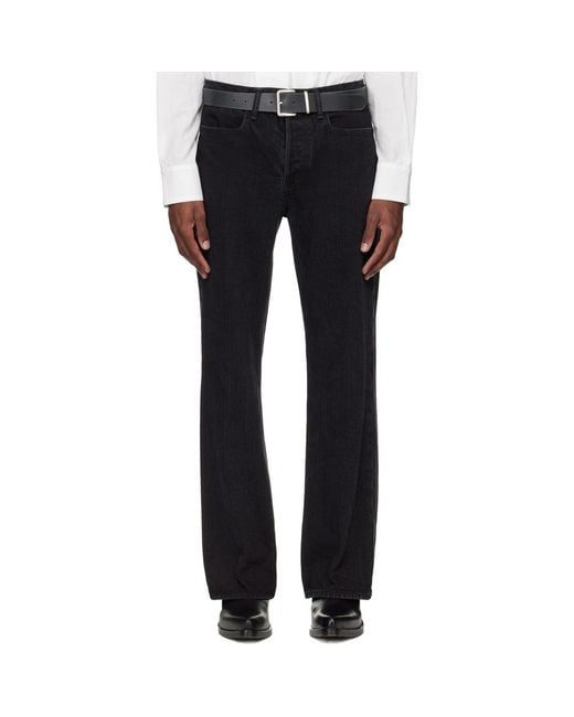 Sir Black Bootcut Washed Jeans for men
