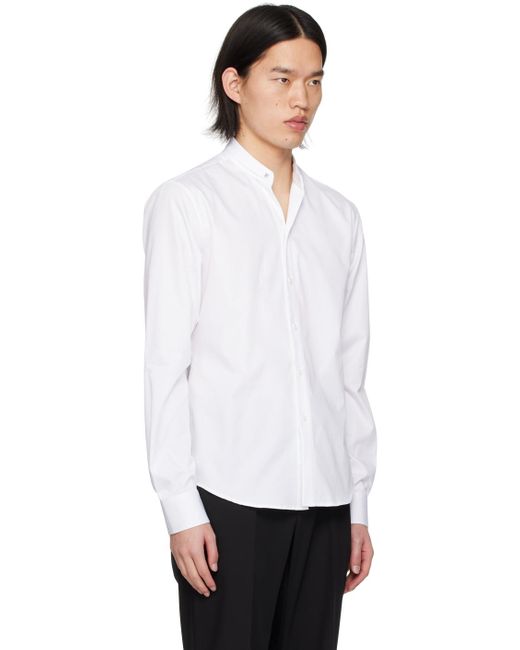 メンズ Wooyoungmi ホワイト バンドカラーシャツ White