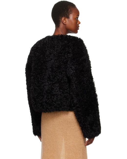 Stand Studio Black Charmaine Reversible Faux-shearling Jacket