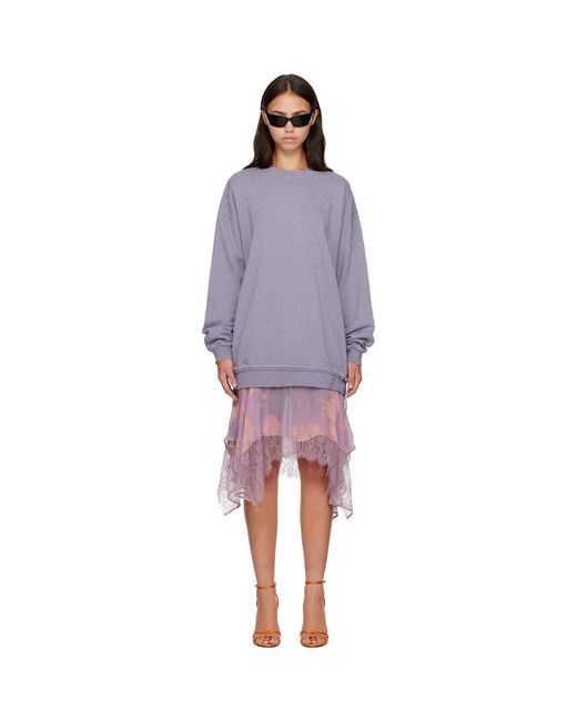 DIESEL Purple Sweatshirt Minidress