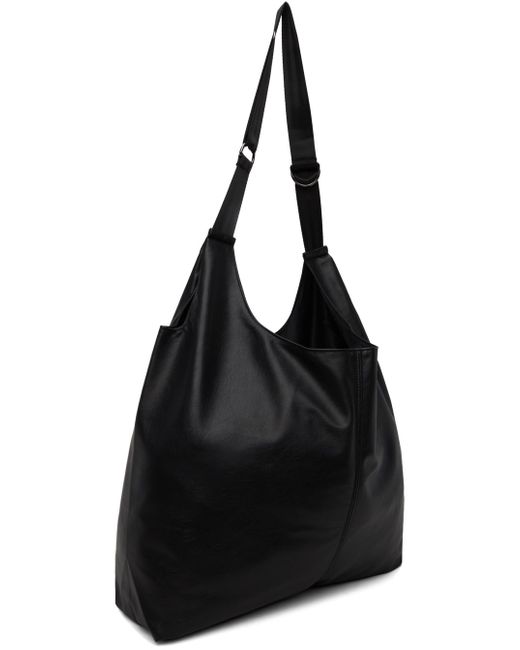 Attachment Black Synthetic Leather Shopping Tote for men