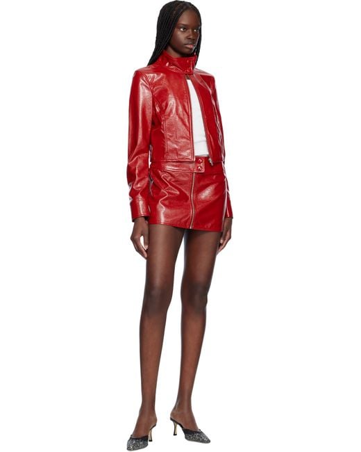 Stand Studio Red Yaz Faux-Leather Jacket