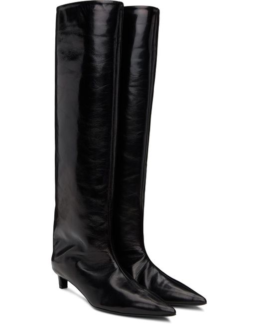 Jil Sander Black Pointed Toe Tall Boots