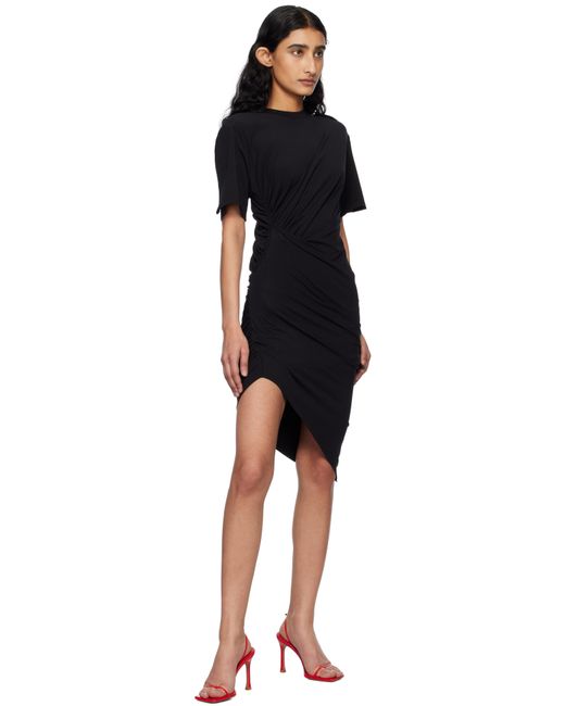 Mugler Black Draped Pierced Day Minidress