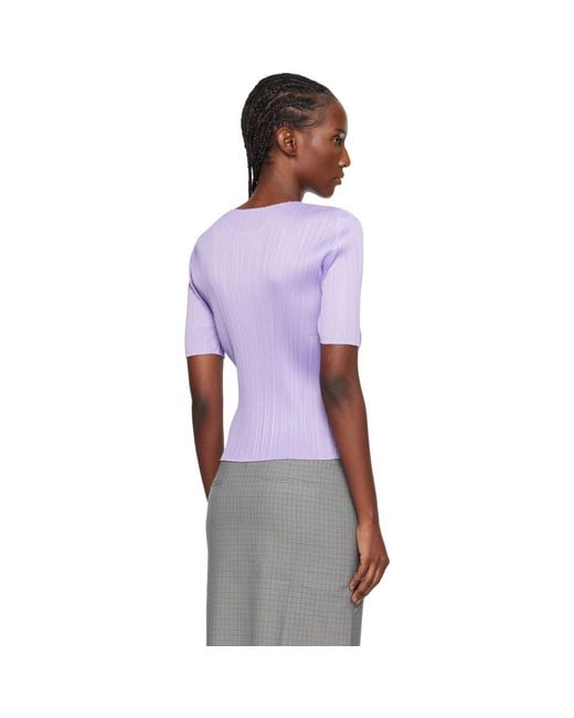Pleats Please Issey Miyake Purple Monthly Colors April T-Shirt