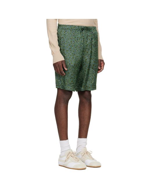 Dries Van Noten Green Viscose Shorts for men