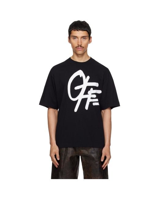 Off-White c/o Virgil Abloh Black Shared Spray Logo Skate T-Shirt for men